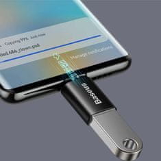 BASEUS Baseus Mini OTG adapter USB-A na USB-C tipa C črn