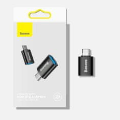 BASEUS Baseus Mini OTG adapter USB-A na USB-C tipa C črn