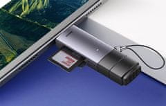 NEW Bralnik pomnilniških kartic SD/TF serije Baseus Lite, USB + USB-C (siv)