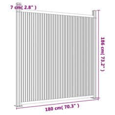 Vidaxl Ograjni panel WPC siv 180x186 cm