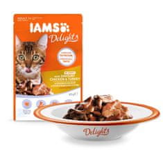 IAMS Kapsula Delights Adult piščanec in puran v omaki 85g