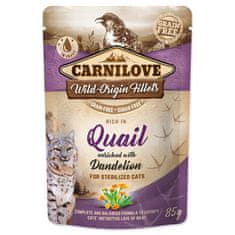 Carnilove Cat Strilizirana prepelica z regratom 85g