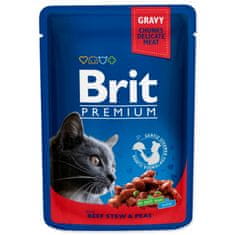 Brit Premium Cat govedina z grahom 100g