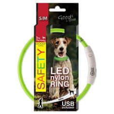 Dog Fantasy Ovratnica pes Fantasy LED najlon zelena 45cm