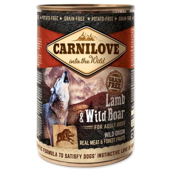 Carnilove Konzerva Dog Wild Meat jagnjetina in divji prašič 400g