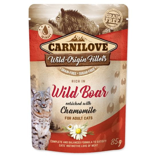 Carnilove Cat divji prašič s kamilico 85g