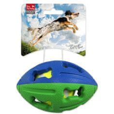 Dog Fantasy Žogica gumijasta žogica za rugby tenis mešanica barv 12,5 cm