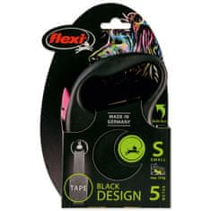 Flexi Povodec Black Design trak S roza 5m