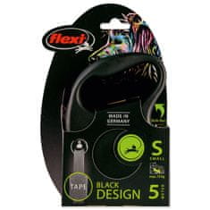 Flexi Povodec Black Design trak S črn 5m