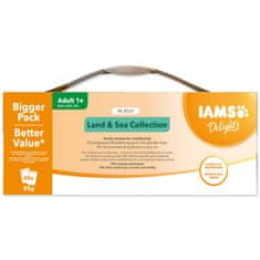 IAMS Kapsula Delights Adult morsko in kopensko meso v želeju 4080g (48x85g)