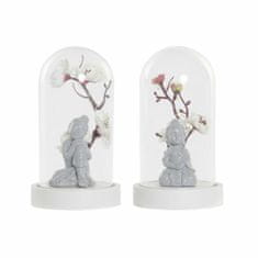 DKD Home Decor Namizna svetilka DKD Home Decor Kristalno siva Buda Polietilen Bela smola (9,5 x 9,5 x 16 cm) (2 kosa)