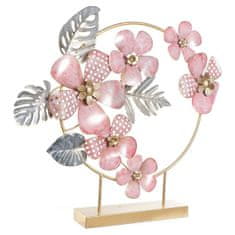 DKD Home Decor Dekorativna slika DKD Home Decor Pink Golden Metal Flowers (65 x 9 x 58,5 cm)