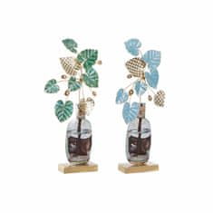 DKD Home Decor Dekorativna slika DKD Home Decor Golden Metal Turquoise (28,6 x 8,3 x 63,5 cm) (2 kosa)