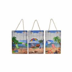 DKD Home Decor Stenska dekoracija DKD Home Decor Plaža Sredozemlje 20 x 1,6 x 30 cm (3 kosi)