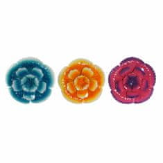 DKD Home Decor Stenska dekoracija DKD Home Decor Flower Metal (3 kosi) (16 x 2 x 16 cm)