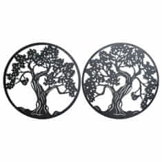 DKD Home Decor Stenska dekoracija DKD Home Decor Tree Metal (2 kosa) (60 x 1 x 60 cm)