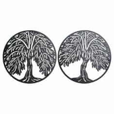 DKD Home Decor Stenska dekoracija DKD Home Decor Tree Metal (2 kosa) (40 x 1 x 40 cm)