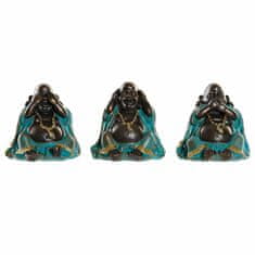 DKD Home Decor Dekorativna figura DKD Home Decor Resin Buddha (3 kosi) (7,5 x 6 x 8 cm)