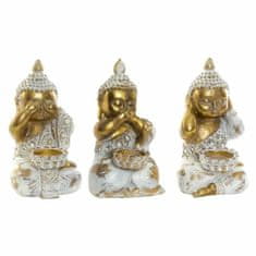 DKD Home Decor Dekorativna figura DKD Home Decor Resin Buddha (3 kosi) (16 x 9 x 10 cm)