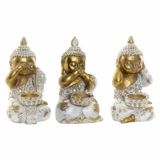 DKD Home Decor Dekorativna figura DKD Home Decor Resin Buddha (3 kosi) (16 x 9 x 10 cm)