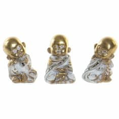 DKD Home Decor Dekorativna figura DKD Home Decor Resin Crystal Monk (3 kosi) (7 x 6 x 10 cm)