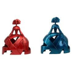 DKD Home Decor Dekorativna figura DKD Home Decor Rdeča modra smola (24 x 15 x 29 cm) (2 kosa)