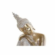 DKD Home Decor Dekorativna figura DKD Home Decor Golden Buddha White Resin (15 x 12 x 21 cm)