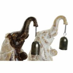 DKD Home Decor Dekorativna figura DKD Home Decor Slon Kovina Rjava Bela Smola (16 x 12 x 22,5 cm) (2 kosa)