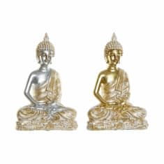 DKD Home Decor Dekorativna figura DKD Home Decor Silver Golden Buddha Resin (25 x 14 x 37 cm) (2 kosa)