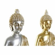 DKD Home Decor Dekorativna figura DKD Home Decor Silver Golden Buddha Resin (25 x 14 x 37 cm) (2 kosa)