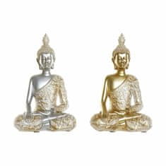 DKD Home Decor Dekorativna figura DKD Home Decor Silver Golden Buddha Resin (2 kosa) (18 x 11 x 28 cm)