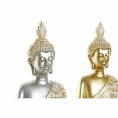 DKD Home Decor Dekorativna figura DKD Home Decor Silver Golden Buddha Resin (2 kosa) (18 x 11 x 28 cm)