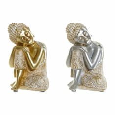 DKD Home Decor Dekorativna figura DKD Home Decor Golden Silver Buddha Oriental 16 x 16 x 23 cm (2 enoti)