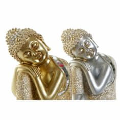 DKD Home Decor Dekorativna figura DKD Home Decor Golden Silver Buddha Oriental 16 x 16 x 23 cm (2 enoti)