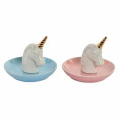 DKD Home Decor Držalo za prstan DKD Home Decor Porcelan Unicorn (2 kosa)