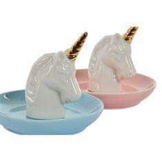 DKD Home Decor Držalo za prstan DKD Home Decor Porcelan Unicorn (2 kosa)