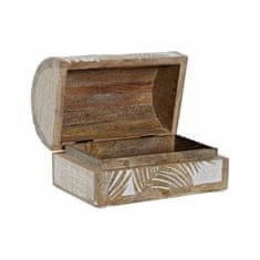 DKD Home Decor Komplet okrasnih škatel DKD Home Decor Tropical Mango wood Listovi (2 kosa)