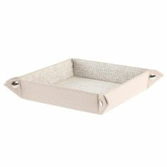 DKD Home Decor Valet Tray DKD Home Decor Beige Linen (20 x 20 x 4 cm)