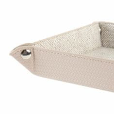 DKD Home Decor Valet Tray DKD Home Decor Beige Linen (20 x 20 x 4 cm)