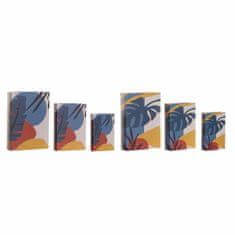 DKD Home Decor Okrasna škatla DKD Home Decor Canvas Tropical MDF Wood (21 x 7 x 30,5 cm) (3 kosi) (2 kosa)