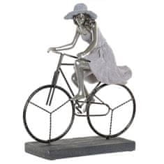 DKD Home Decor Dekorativna slika DKD Home Decor 27 x 12 x 31 cm Lady Silver Bicycle White