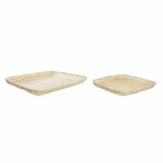 DKD Home Decor Osrednji del DKD Home Decor Brown Natural Tropical 53 x 53 x 6 cm (2 enoti)