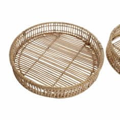 DKD Home Decor Komplet pladnjev DKD Home Decor Natural Rattan (41 x 41 x 7,5 cm) (3 kosi)