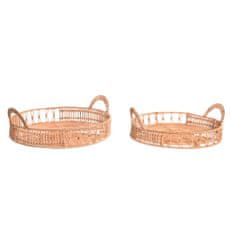 DKD Home Decor Komplet pladnjev DKD Home Decor Natural Rattan (40 x 40 x 14 cm)