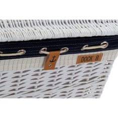 DKD Home Decor Komplet košar DKD Home Decor Poliester Navy wicker (51 x 37 x 56 cm)