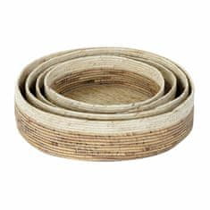 DKD Home Decor Komplet košar DKD Home Decor Natural Seagrass Rushes (55 x 55 x 13 cm) (4 kosi)