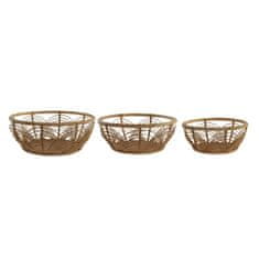 DKD Home Decor Komplet košar DKD Home Decor Rattan Tropical (42 x 42 x 16 cm)