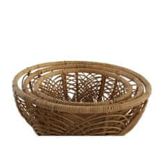 DKD Home Decor Komplet košar DKD Home Decor Rattan Tropical (42 x 42 x 16 cm)