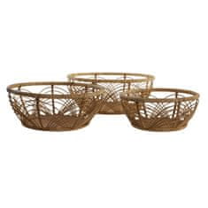 DKD Home Decor Komplet košar DKD Home Decor Rattan Tropical (42 x 42 x 16 cm)