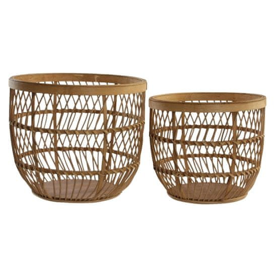 DKD Home Decor Košara komplet DKD Home Decor Brown Natural Bamboo Tropical 34,5 x 34,5 x 30 cm